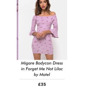 Off the shoulder body con dress